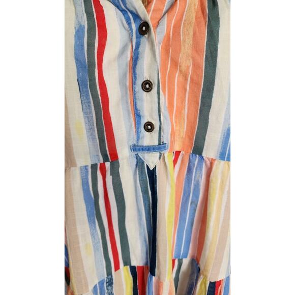 Anthropologie Striped Georgina Tiered Mini Shirtdress Dress Size XS - Picture 4 of 8